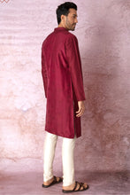 Load image into Gallery viewer, Maroon Elegance: All Over Embroidered Resham Kurta with Floral Motifs