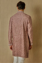 Load image into Gallery viewer, Earthly Opulence: Moti Mirror Resham Brown Silk Kurta