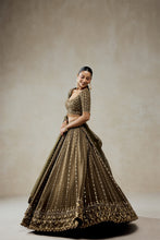 Load image into Gallery viewer, Mehendi Green Lehenga Set