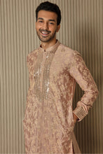Load image into Gallery viewer, Peachy Radiance: Abstract Floral Sequin Kurta