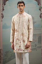 Load image into Gallery viewer, Ivory Floral Embroidered Silk Kurta