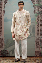 Load image into Gallery viewer, Ivory Floral Embroidered Silk Kurta