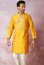 Load image into Gallery viewer, Mustard Mirror Work Marvel Kurta