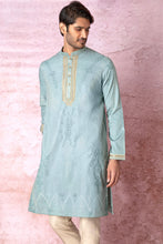 Load image into Gallery viewer, Teal Zari Symphony Chanderi Silk Kurta
