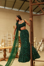 Load image into Gallery viewer, Forest Jewel mermaid lehenga