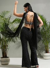 Load image into Gallery viewer, Black Thread and Mirror hand embroidered Palazzo set