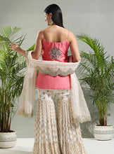 Load image into Gallery viewer, Blush Pink and Ivory sharara set