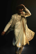 Load image into Gallery viewer, Ivory Embriodered Cutdana Sherwani Set