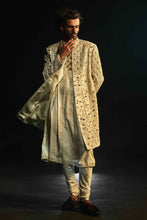 Load image into Gallery viewer, Ivory Embriodered Cutdana Sherwani Set