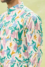 Load image into Gallery viewer, Multi Coloured Embossed Kurta-Jacket Set