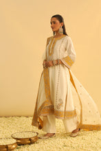 Load image into Gallery viewer, Asmira - Daisy Ivory Long Kurta with Palazzo & Dupatta