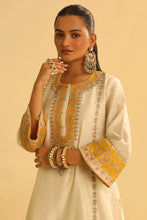 Load image into Gallery viewer, Asmira - Daisy Ivory Long Kurta with Palazzo & Dupatta