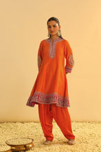 Load image into Gallery viewer, Rayana - Orange A-line Kurta with Salwar & Dupatta