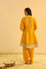 Load image into Gallery viewer, Amani - Mustard A-line Kurta with Salwar & Dupatta