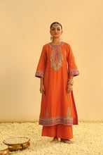 Load image into Gallery viewer, Mayra - Orange Long Kurta with Palazzo & Dupatta