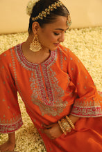 Load image into Gallery viewer, Mayra - Orange Long Kurta with Palazzo & Dupatta