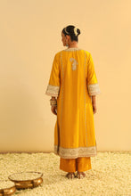 Load image into Gallery viewer, Asmira - Mustard Long Kurta with Palazzo & Dupatta