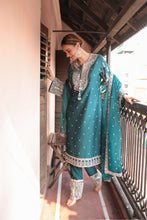 Load image into Gallery viewer, TEAL BLUE EMBROIDERD SUIT