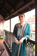 Load image into Gallery viewer, TEAL BLUE EMBROIDERD SUIT