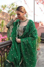 Load image into Gallery viewer, BOTTLE GREEN HEAVILY EMBROIDERD SUIT