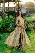 Load image into Gallery viewer, Pista Green Embroidered & Printed Anarkali Suit Set