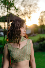 Load image into Gallery viewer, Pista Green Printed & Embroidered Lehenga Set