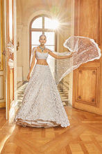 Load image into Gallery viewer, Ivory Gold Three-Dimensional Lehenga Set
