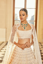 Load image into Gallery viewer, Ivory Gold Three-Dimensional Lehenga Set