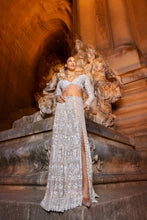 Load image into Gallery viewer, Silver Sequin Skirt Set