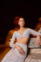Load image into Gallery viewer, Silver Sequin Skirt Set