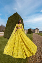 Load image into Gallery viewer, Yellow Sequin Lehenga Set