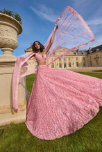 Load image into Gallery viewer, Pink Sequin Lehnega Set