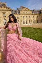 Load image into Gallery viewer, Pink Sequin Lehnega Set