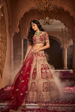 Load image into Gallery viewer, Red heavily embroidered lehenga