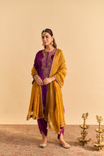 Load image into Gallery viewer, Amal - Deep Purple A-line Kurta with Dhoti