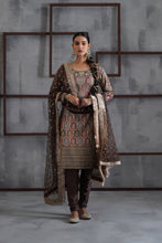 Load image into Gallery viewer, Brown brocade kurti, churidar and dupatta