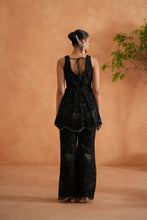 Load image into Gallery viewer, Black Peplum with palazzo and dupatta