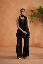Load image into Gallery viewer, Black Peplum with palazzo and dupatta