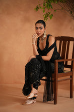 Load image into Gallery viewer, Black Peplum with palazzo and dupatta