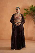 Load image into Gallery viewer, Printed blouse, sharara and long jacket