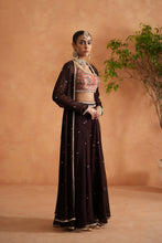 Load image into Gallery viewer, Printed blouse, sharara and long jacket