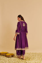 Load image into Gallery viewer, Anaiza - Dabka Zardozi Embroidered Purple Long Kurta & Palazzo with Dupatta