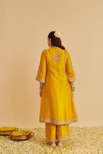 Load image into Gallery viewer, Anaiza - Dabka Zardozi Embroidered Mustard Long Kurta & Palazzo with Dupatta