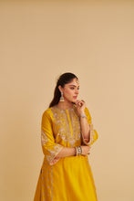 Load image into Gallery viewer, Anaiza - Dabka Zardozi Embroidered Mustard Long Kurta & Palazzo with Dupatta