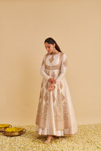 Load image into Gallery viewer, Zainah - Dabka Zardozi Embroidered Silk Daisy Ivory Anarkali Set