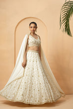 Load image into Gallery viewer, Ivory mirror lehenga set