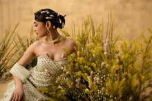 Load image into Gallery viewer, Mint green hand embroidered georgette sharara set