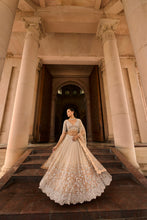 Load image into Gallery viewer, MUSHROOM OMBRE DYED ORGANZA LEHENGA CHOLI SET WITH TULLE DUPATTA