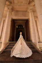 Load image into Gallery viewer, MUSHROOM OMBRE DYED ORGANZA LEHENGA CHOLI SET WITH TULLE DUPATTA