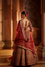 Load image into Gallery viewer, DEEP RED BRIDAL LEHENGA CHOLI SET